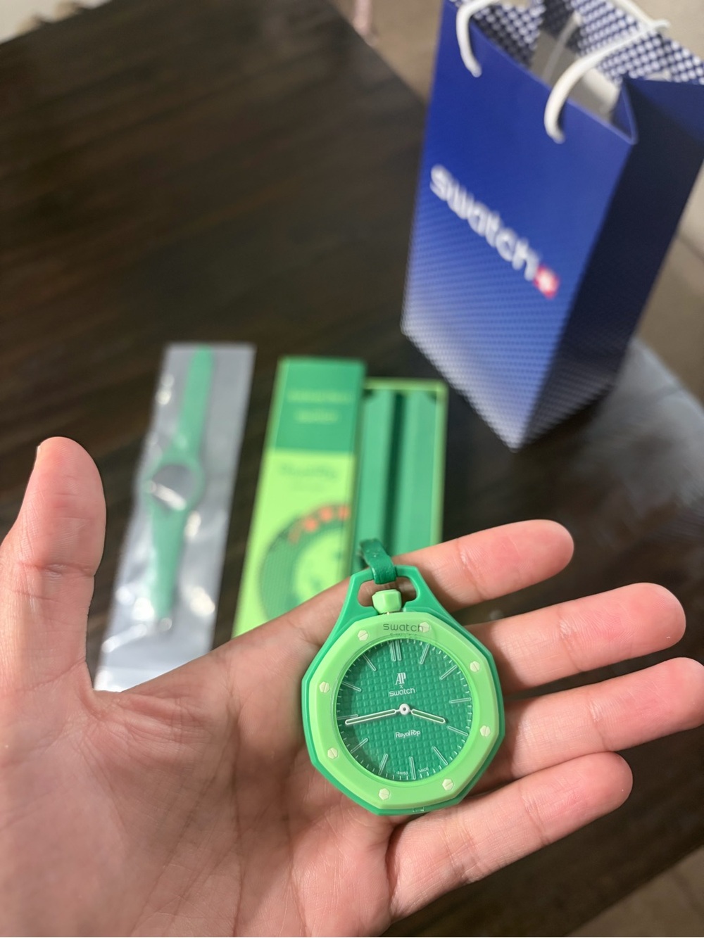Swatch Green Pocket Watch-Style Wearable
